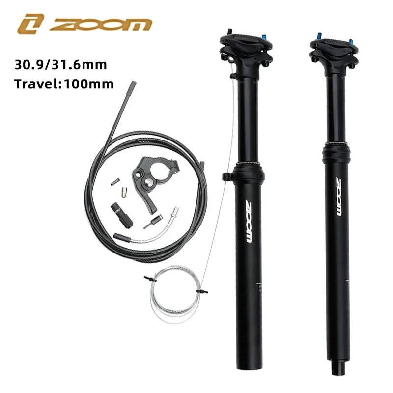 ZOOM Adjustable Height MTB Seatpost 30.9/31.6mm Hydraulic Seat Post Internal External Cable Bicycle Hydraulic Seat Post