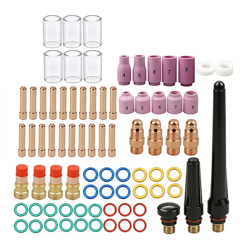 

ABFA 79PCS TIG Welding Torch Stubby Gas Lens 10 12 Lass Cup Kit For WP-17/18/26