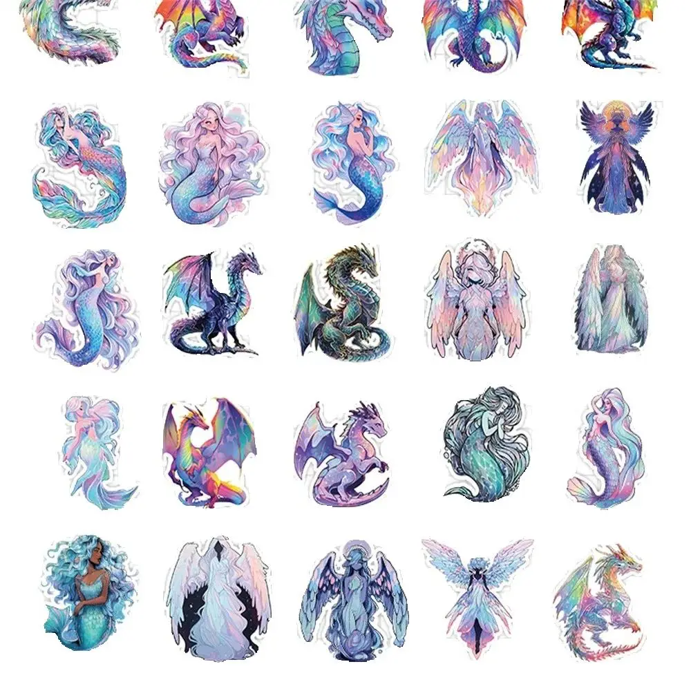 50PCS Neue Engel Meerjungfrau Aufkleber Doodle Cartoon Kreative Motorrad Wasser Tasse Auto Dekoration Wasserdicht