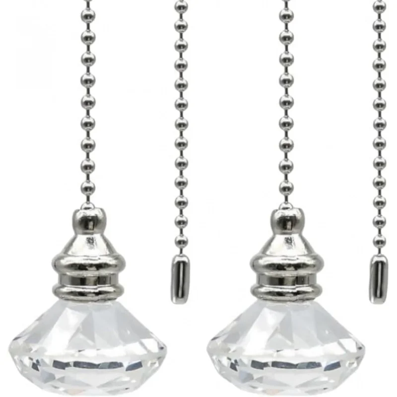 Ceiling Fan Pull Chain Set, 2 Pcs Pull Chain Extension Fan Pull Chain Pendant 12 Inch Ceiling Fan Chain Extender， with B