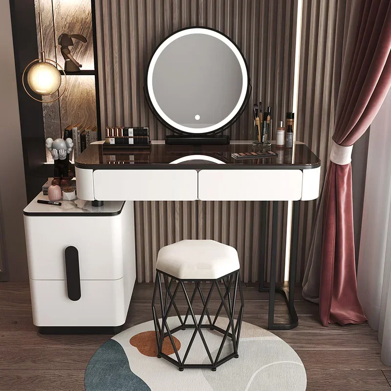 Toeletta di lusso in vetro Trucco Vanity Specchio portaoggetti Toeletta Comodino Armarios Para Sala De Estar Mobili per camera da letto