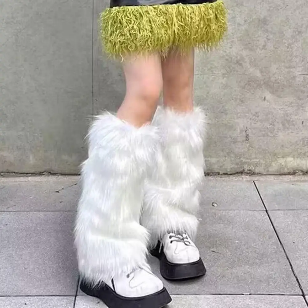 Faux Pelz Fußwärmer Kawaii Mädchen Socken Mode Plüsch Legging Sexy frauen Pile Up Socken Schnee Stiefel Abdeckungen Verdickte Bein wärmer