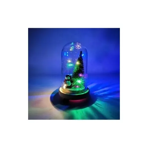 Happyland Christmas Tree Luminous Glass Bell Jar Mini Tree Christmas Gift