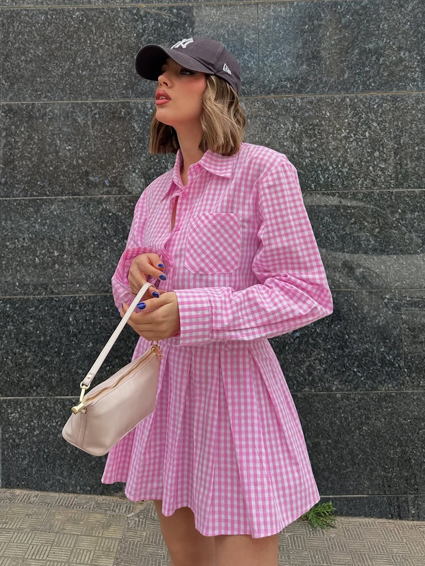 Marthaqiqi Kraciasty, swobodny damski komplet piżamowy z kołnierzykiem, odzież do spania, koszule nocne z długim rękawem, spódnice, zimowy zestaw bielizny nocnej dla kobiet