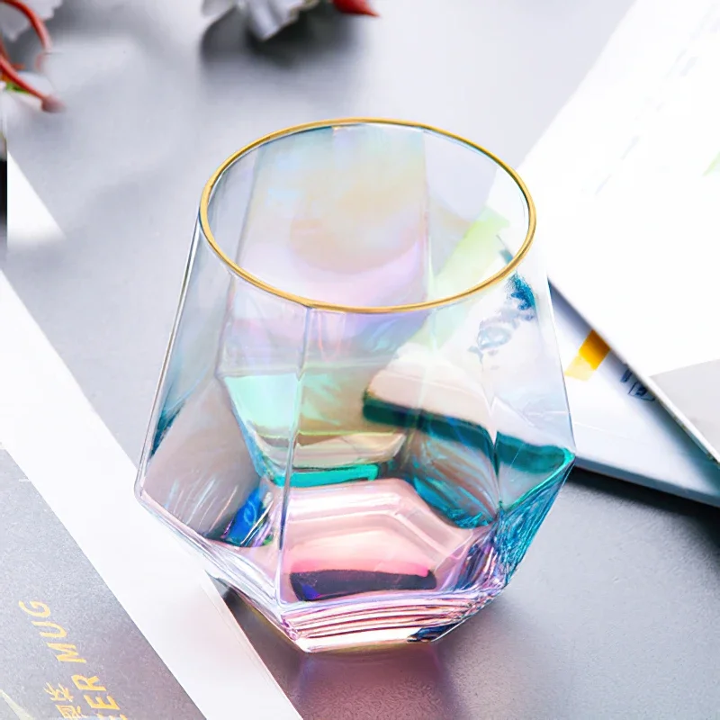 

Glass Goblet Transparent Wine Creative Phnom Penh Colorful Fruit Juice Milk Cup Water Ware Home Kitchen Bar Decoration Drinkware