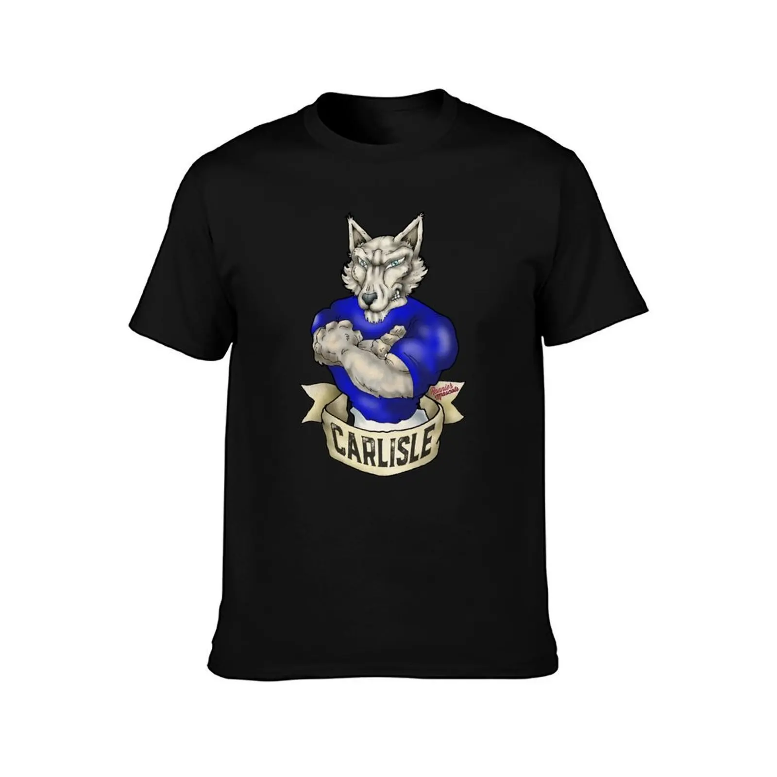 Carlisle United Fox Mascot T-Shirt, Summer Casual Cotton Tee, Oversized Streetwear Tops, Vintage Graphic Print, Unisex Men Women