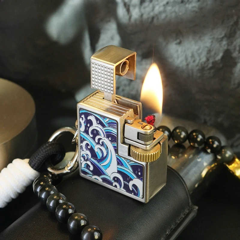 Titanium Alloy New Fashionable High-end Mini Lighter Small Square Brick Men's Cigarette Accessories High-end Luxury Lighter