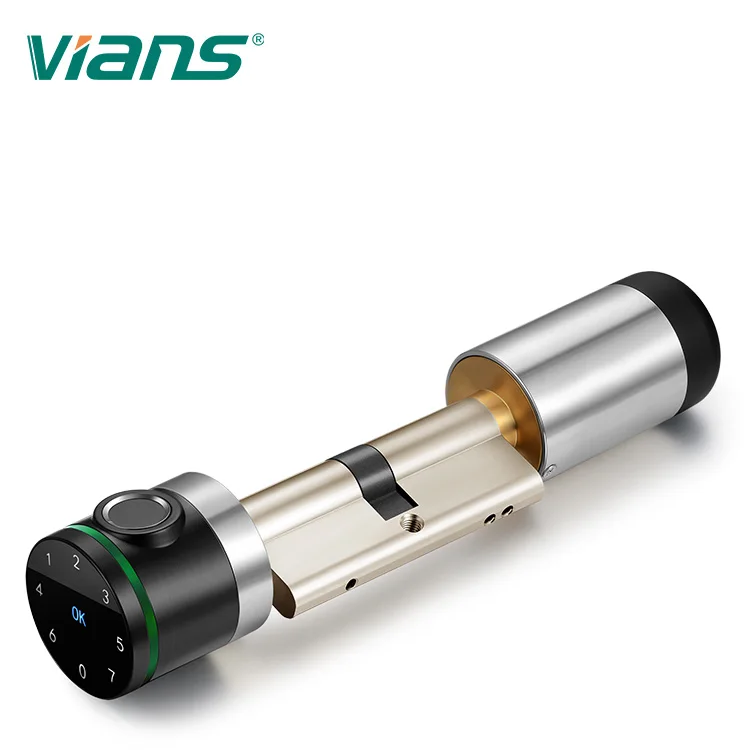 Smart Digital Door Lock com impressão digital senha, luz LED