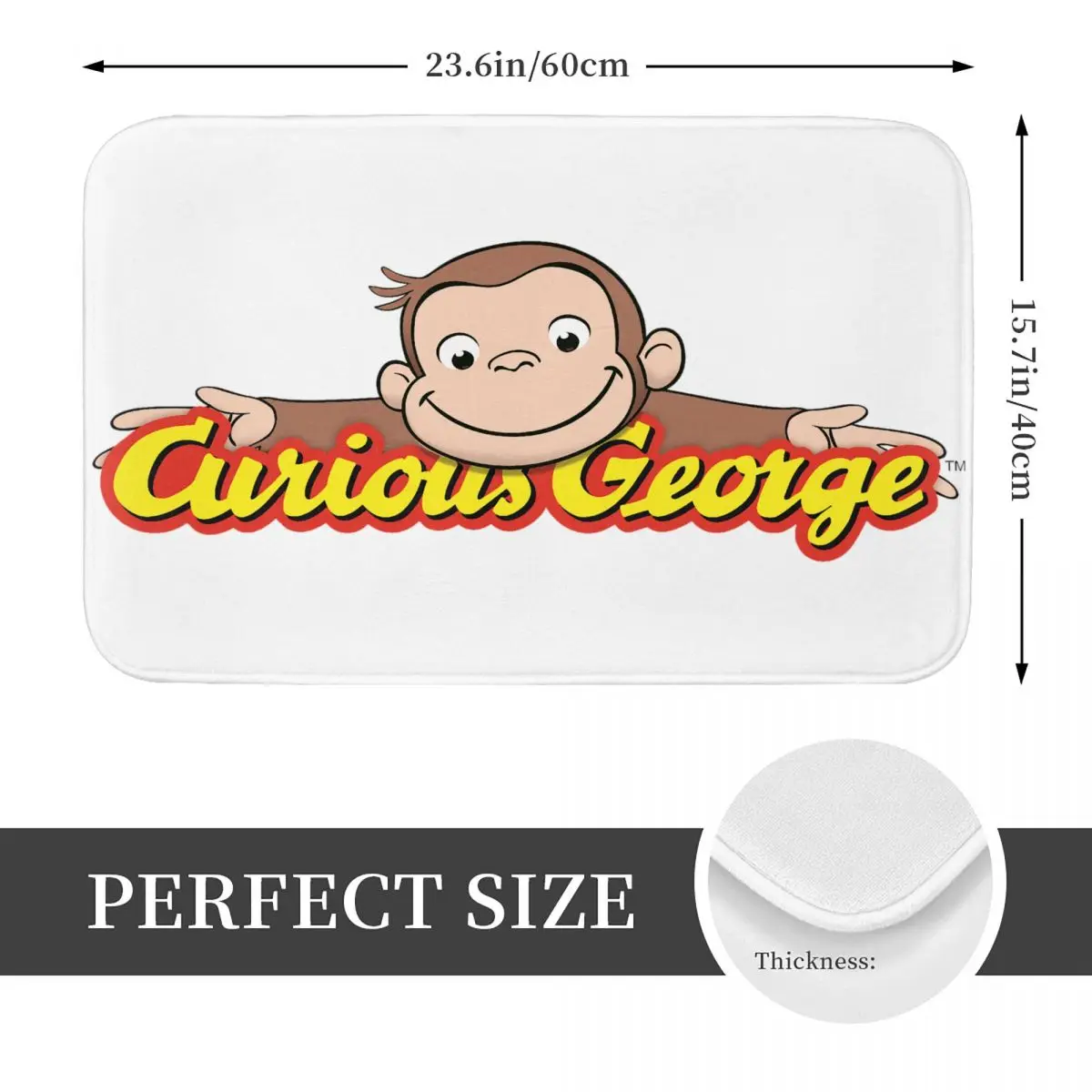 Curious George Doormat Kitchen Entrance Home Floor Mat Non-slip Carpet Rug for Balcony Footpad Mats