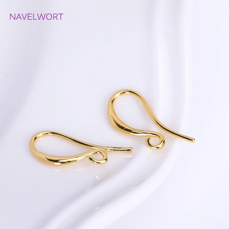 18K Gold Plated Earring Hook Ear Wire Brass Accessories For Earring Making Supplies,For Earrings DIY Jewelry Making Findings