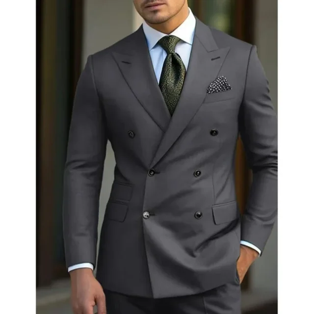 man 2 piece outfit set Pointed collar high-quality slim jackets men's suit with peak lapel for wedding Summer beach 3 man 2 piece outfit set Pointed collar high-quality slim jackets men's suit with peak lapel for wedding Summer beach 3