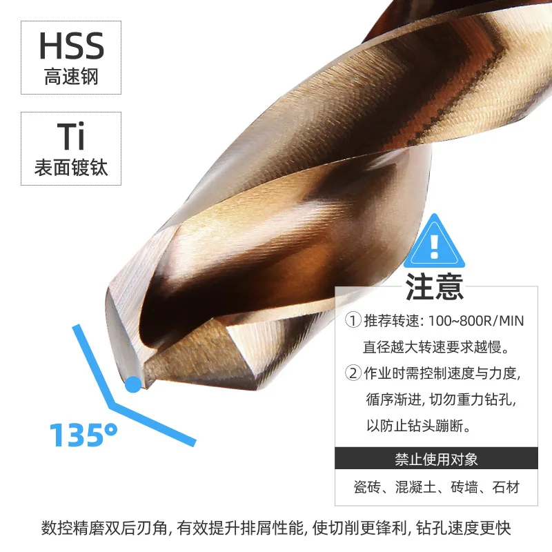 Iron Box High Speed Steel Titanium Plated Twist Drill 13 1925 Piece Set Stainless Steel Water Drill Bit Open Hole