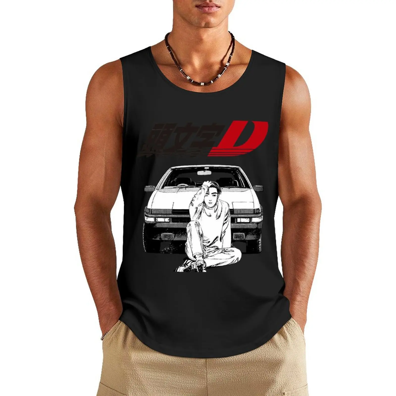 

Initial D Tank Top Men's gym t-shirts gym shirt man Gym man fashion 2024 man