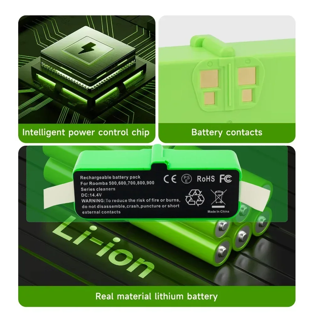 14.4V 7000mAh Battery For iRobot 500 600 700 800 900 series Battery For iRobot Roomba14.4 V 620 650 770 780 580