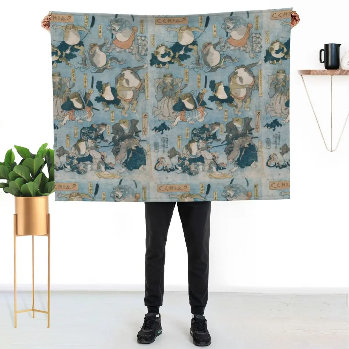 

Frog heros Japanese art Throw Blanket Elegant Warm Throw Blanket for Hotel Home