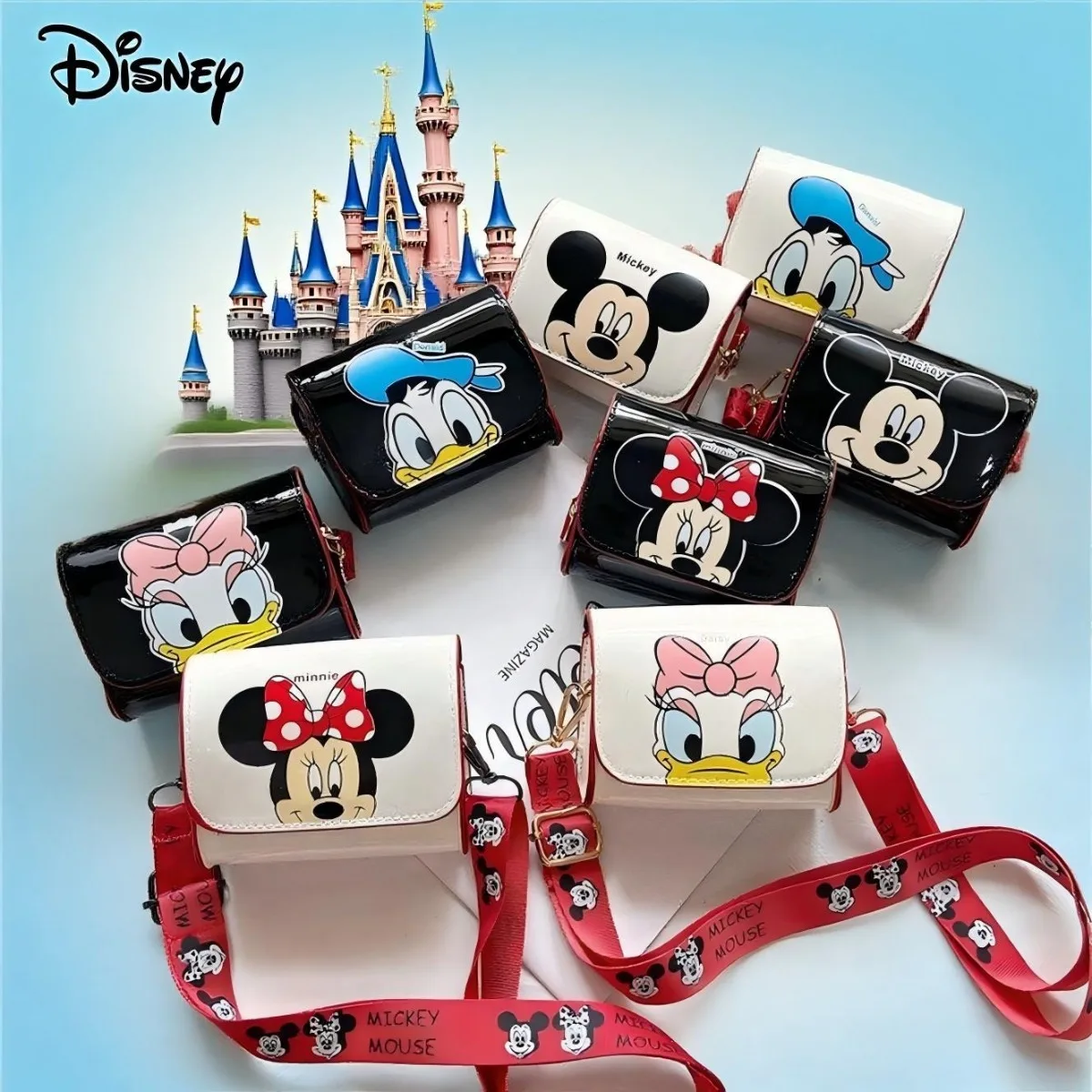 

Женская сумка Disney, детская сумка с Микки Маусом, дорожные сумки на плечо с героями мультфильмов, милый кошелек-мессенджер для девочек, модные подарки в стиле аниме