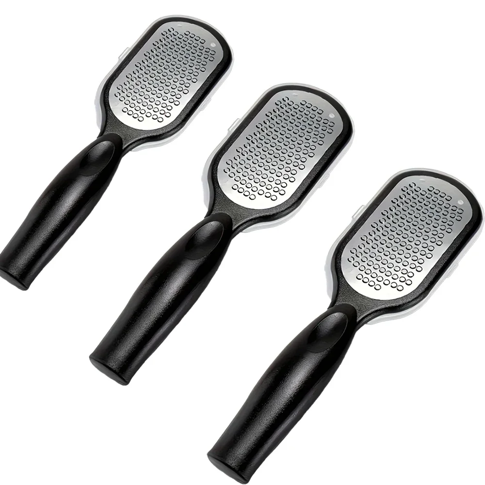 Professional Heavy-Duty Stainless Steel Painless Foot File & Remover with Splash Guard & Handle Suitable for Care Cracked Heels