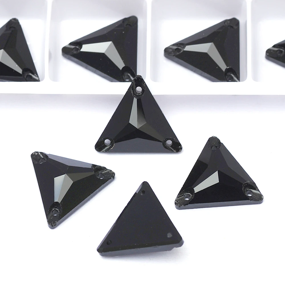 Pubrilex Dreieckige Aufnähbare Strasssteine Großhandel Glas Flache Rückseite Glitzer Näh-Strass-Applikation für Handarbeiten Kleidung Kleider – Detail 10