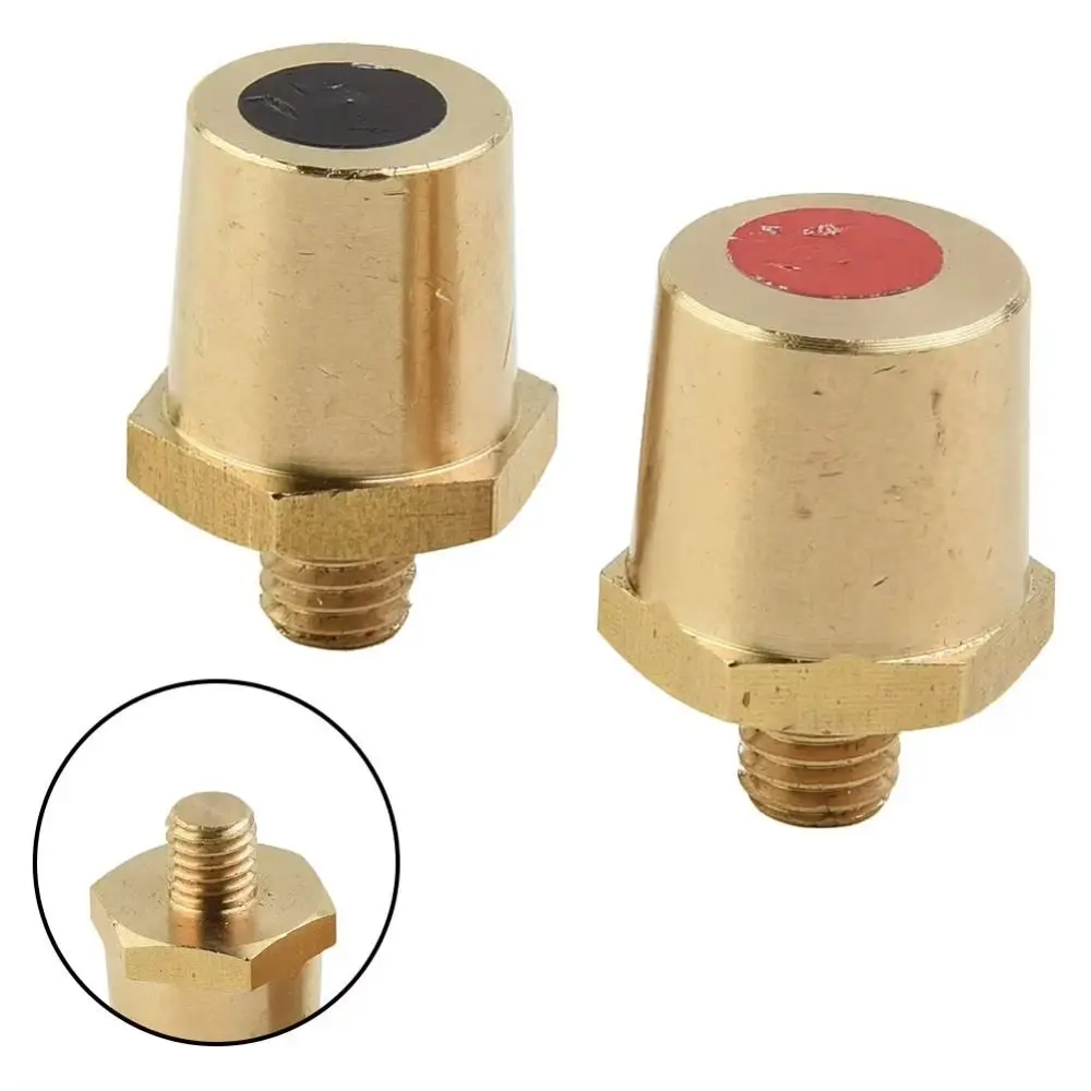 Brass Battery Terminal Adapter M8 External Thread Hexagon Base M8 Battery Pole Reducer Positive Negative Car Battery Connector