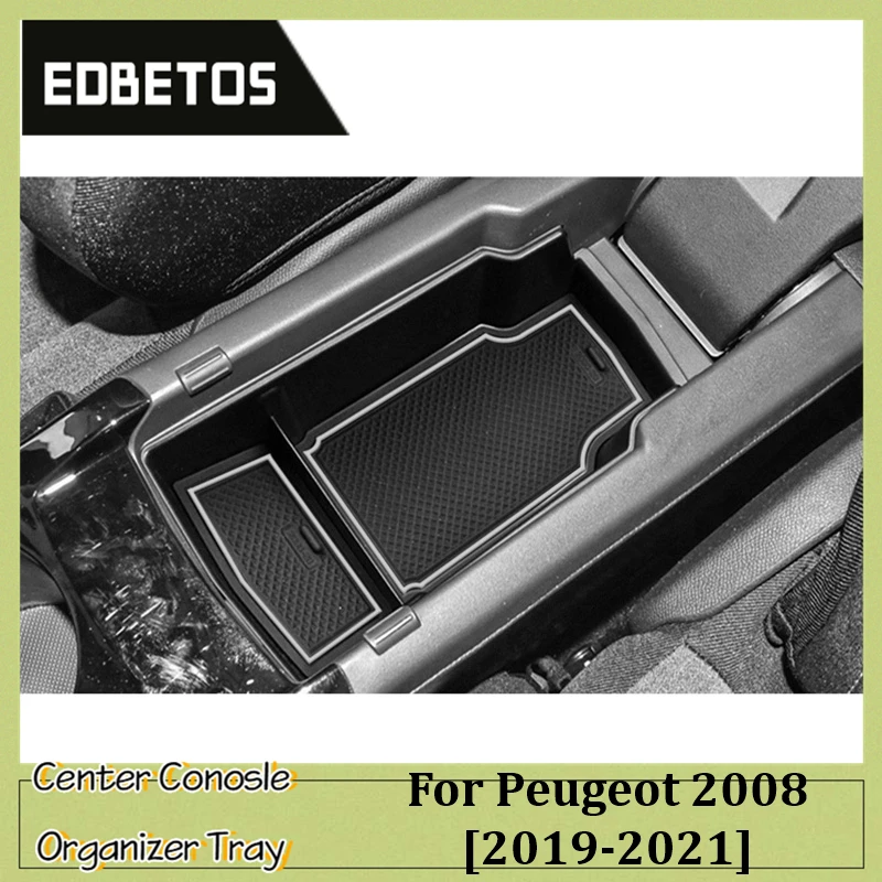 Car Organizer Box For Peugeot 2008 II 2020 2021 Central Armrest Storage Container Interior Accessories 208 2008 GT E2008 E-2008