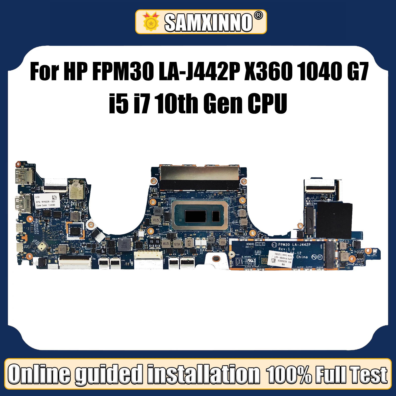 

LT Laptop FPM30 LA-J442P mainboard For HP ELITEBOOK X360 1040 G7 Motherboard i5-10310U i7-10710U CPU 8G 16G 32G RAM Tested