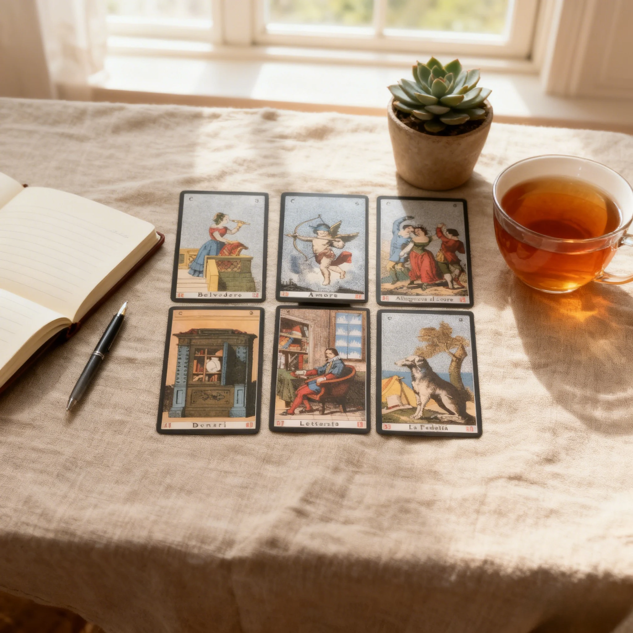 52 Stück Oracle Sibyl-Karten 9 x 6 cm – klassisches italienisches Sibilla-Deck für Wahrsagerei, Spiritualität, Partyspiel, Geburtstagsgeschenk