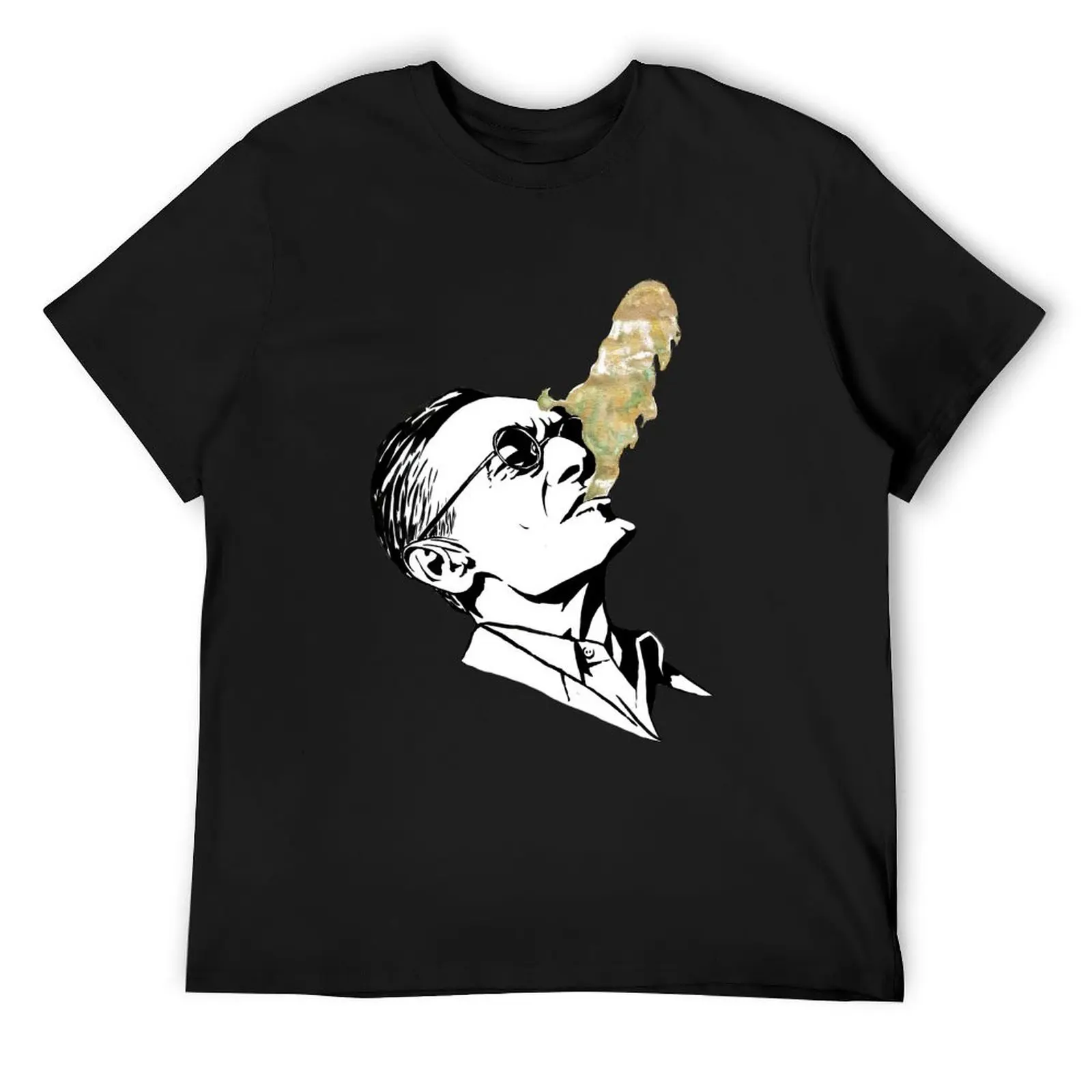 Hermann Hesse smoking T-Shirt heavyweights essential t shirt street wear cotton graphic tees plain black t shirts men