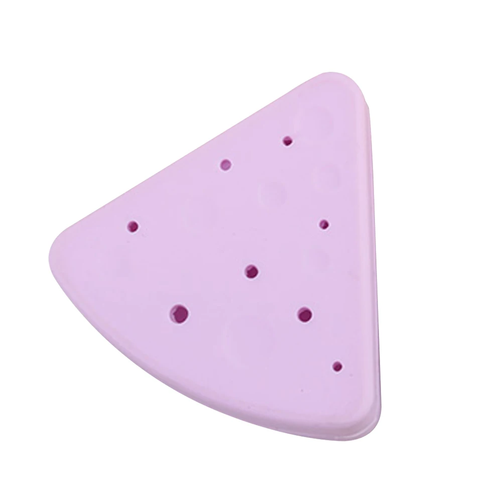 

Silicone Makeup Sponge Holder Powder Puff Box Small Case Accessories Triangle Shape Dust Proof Ventilated Travel Pink