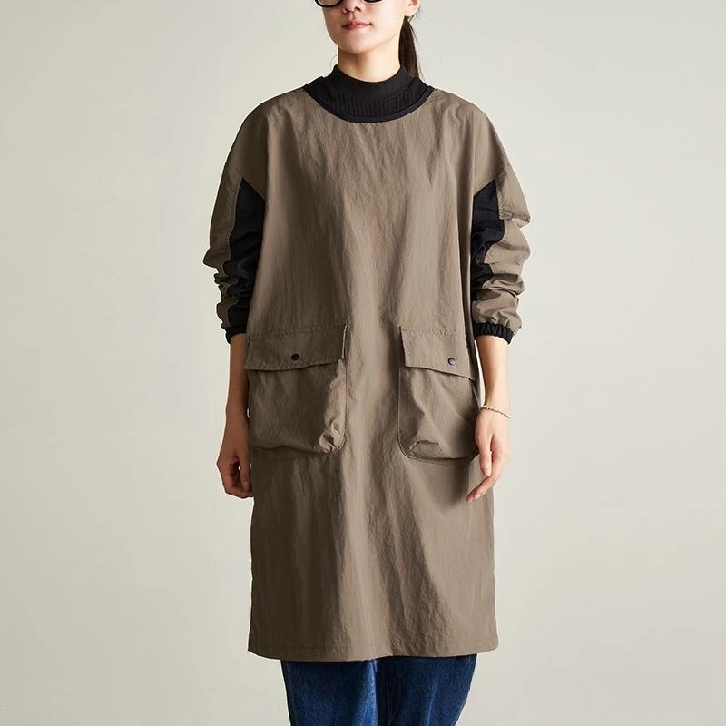 

1 шт., халат с длинными рукавами, кухонный фартук для рисования, парикмахерский фартук для домашних животных, кофе, барбекю, ресторана, кейтеринга, рабочая одежда