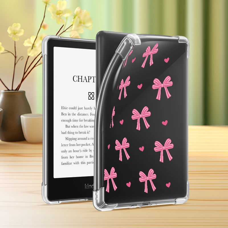 Leuke kindle transparante zachte hoes, 6/6,8 inch, geschikt voor kindle 10/11/12e, kindle PaperWhite 5, beschermhoes voor lezer