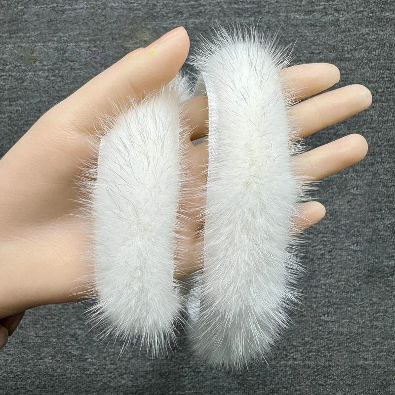 Natural Mink Fur Ribbon Tapes For Clothes Hood Edge Shoes Accessorie Fluffy Trimming Fabric Sewing Costume Crafts Decoration
