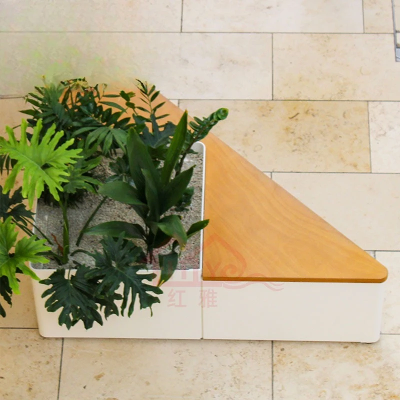 

Креативный треугольный табурет для торгового центра, FRP, комбинация сидений для цветочного горшка, табурет из искусственного дерева, уличный антикоррозийный стул