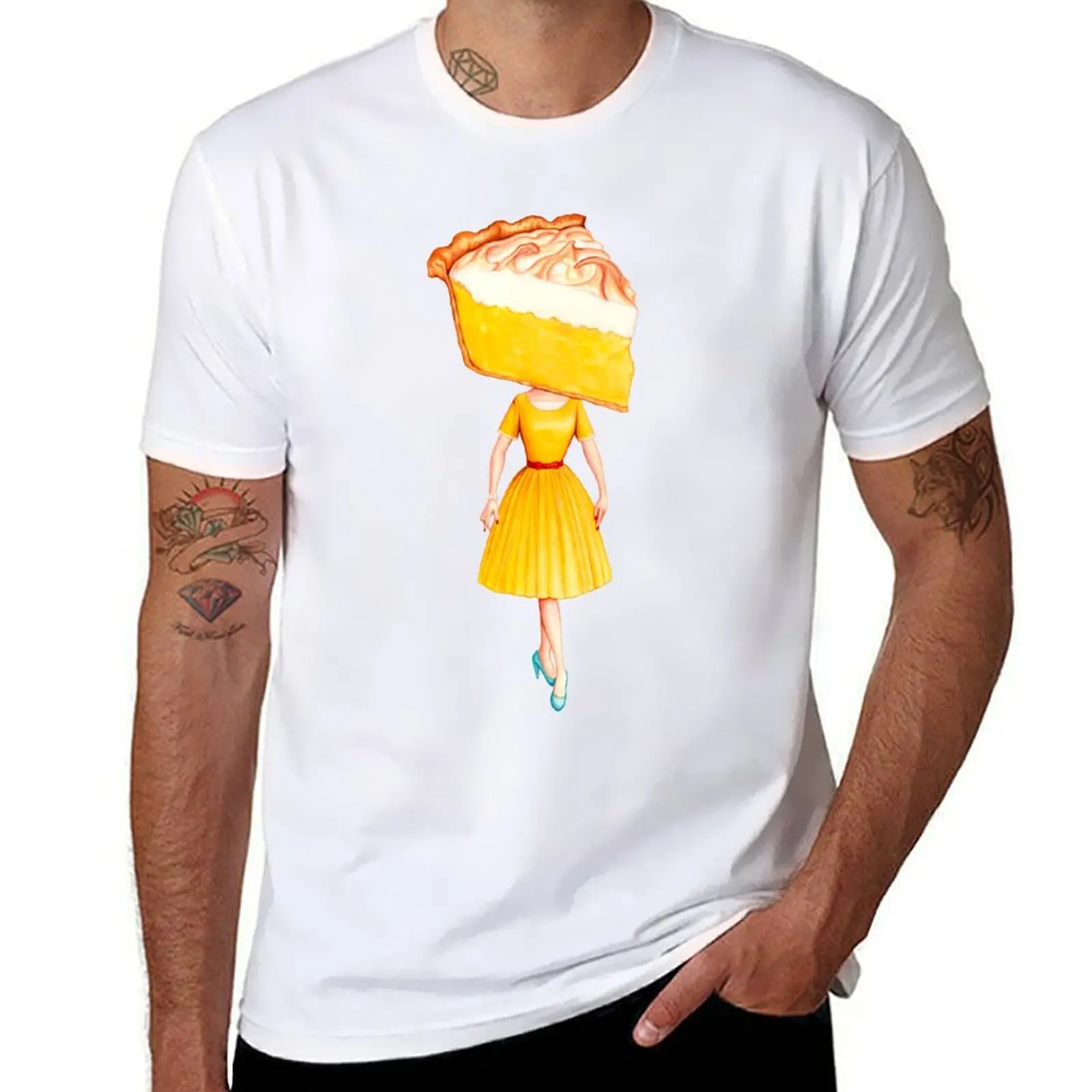 

Cake Head Pin-Up: Lemon Meringue T-Shirt man t shirt heavy cotton t shirts for man cotton soft T-Shirt