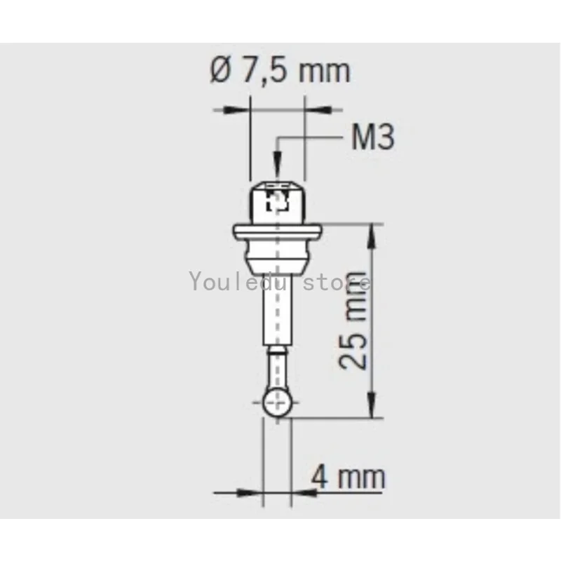 1PC CNC Cmm Machine Tool Touch Probe StylusM3 4mm Ruby Ball Ceramic Stem For 3D Sensor 80.362.00