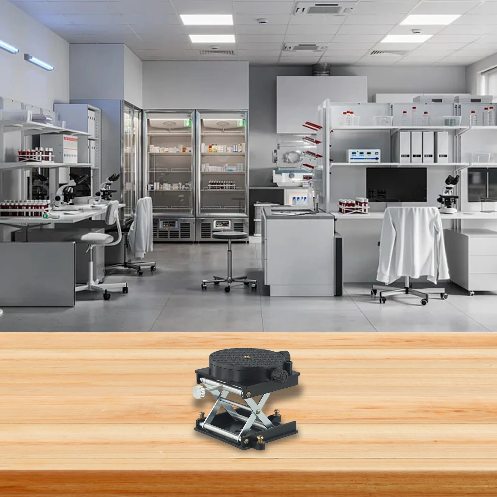 Para uso en laboratorio, mesa de enrutador de elevación, elevador de enrutador ajustable, perilla de altura ajustable para experimentos biológicos