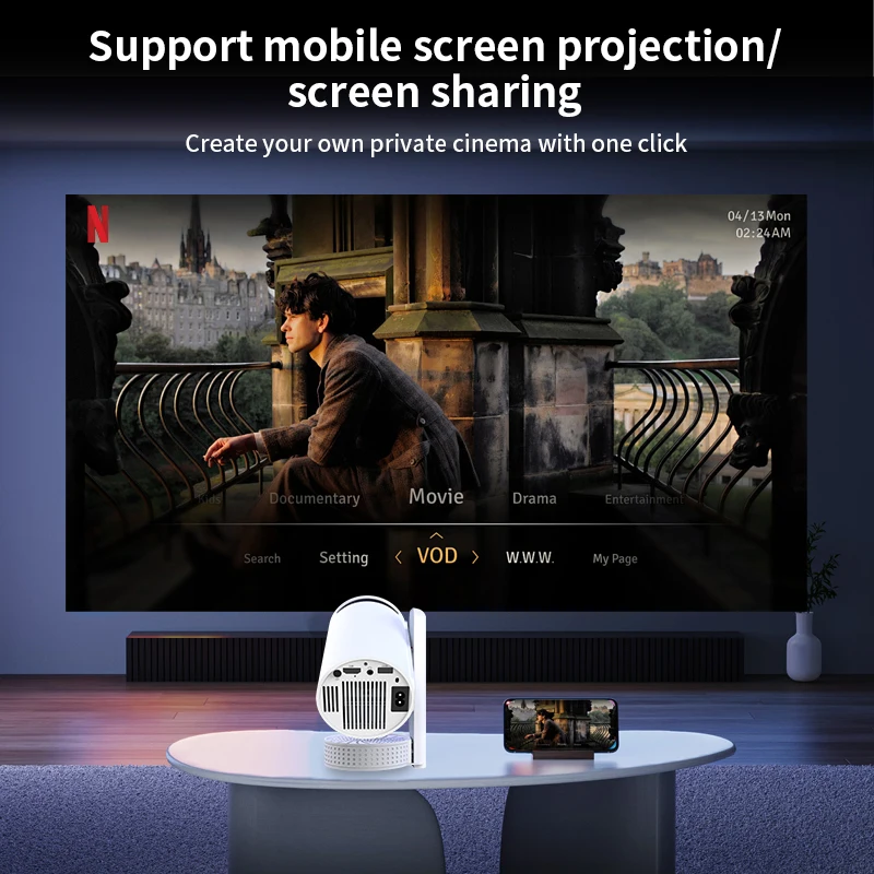 Mango Cloud Android 11 M11 Dual Wifi6 130Ansi BT5.0 1280 * 720P Portable Outdoor Movie Projector