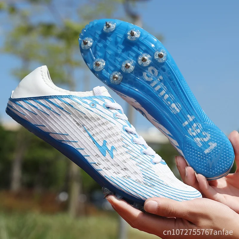 Men New Tracking Shoes Professional Ultralight Studded High Quality Male Speed Exam Athletics Spikes Shoes Comfortable Sneakers