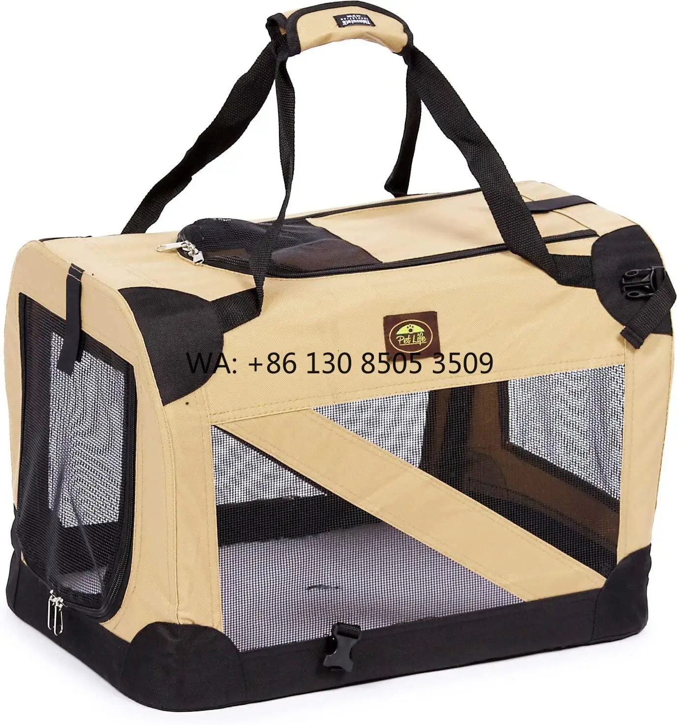 

Pet Life Folding Zippered Vista View House Pet Crate, Collapsible Soft-Sided Folding Soft Dog Travel Crate Kennel