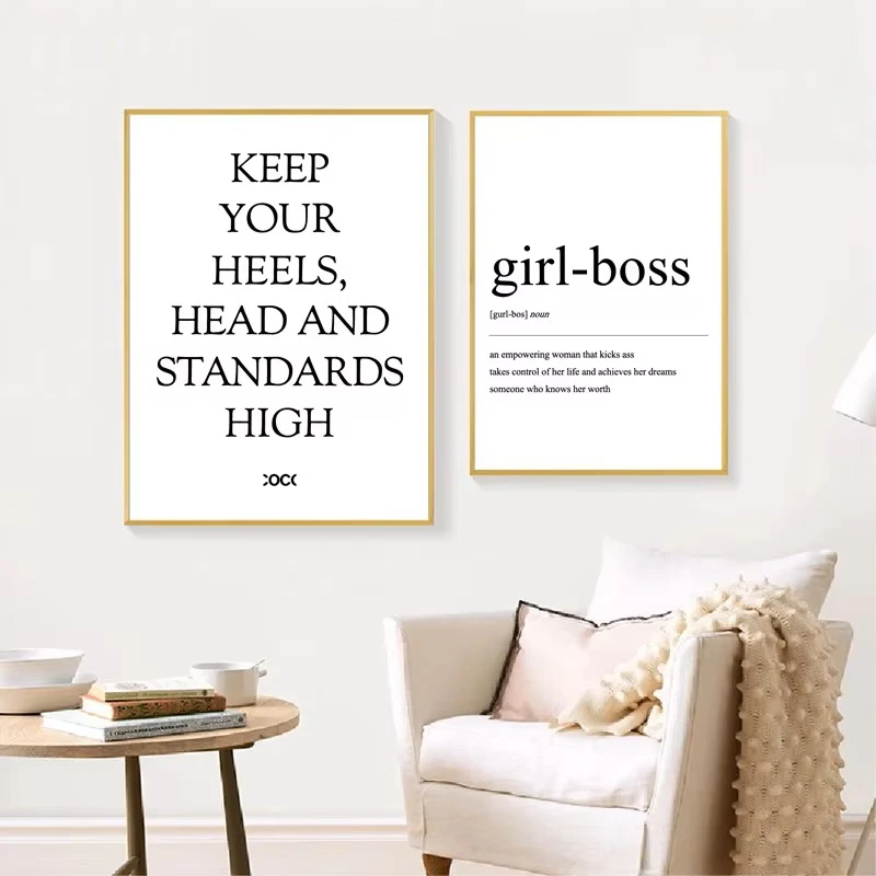 Fashion Definition Modern Minimalism Canvas Painting Wall Pictures Girl-boss Quotes Art Prints Poster Home Woman Room Decoration