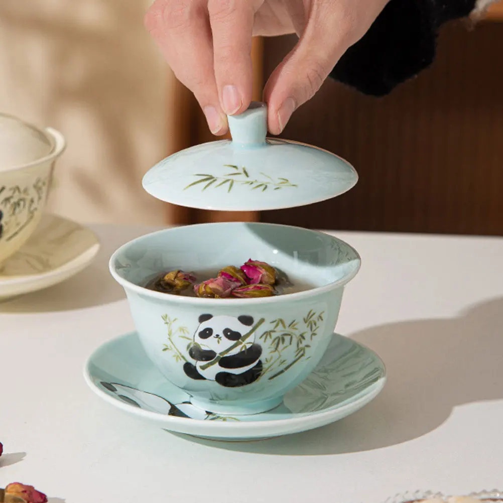 

Creative Ceramic Teacup Chinese Design Cute Panda Pattern Fresh Elegant Asian Tea Cup For Women Gift Panda