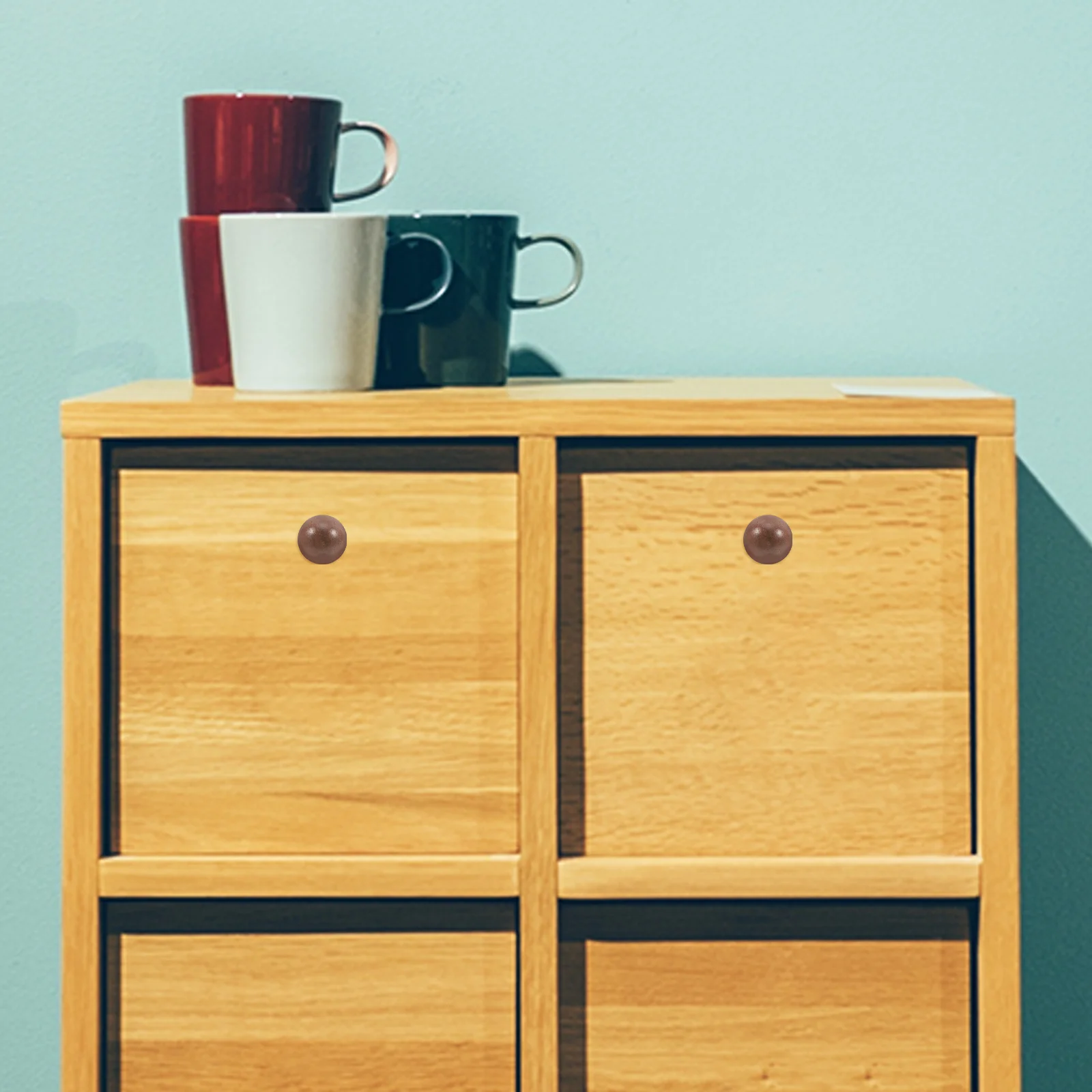 

1Set Vintage Drawer Handles Walnut Wood Brass Cabinet Knobs Easy Install Single Hole Furniture Decor Cabinet Handles