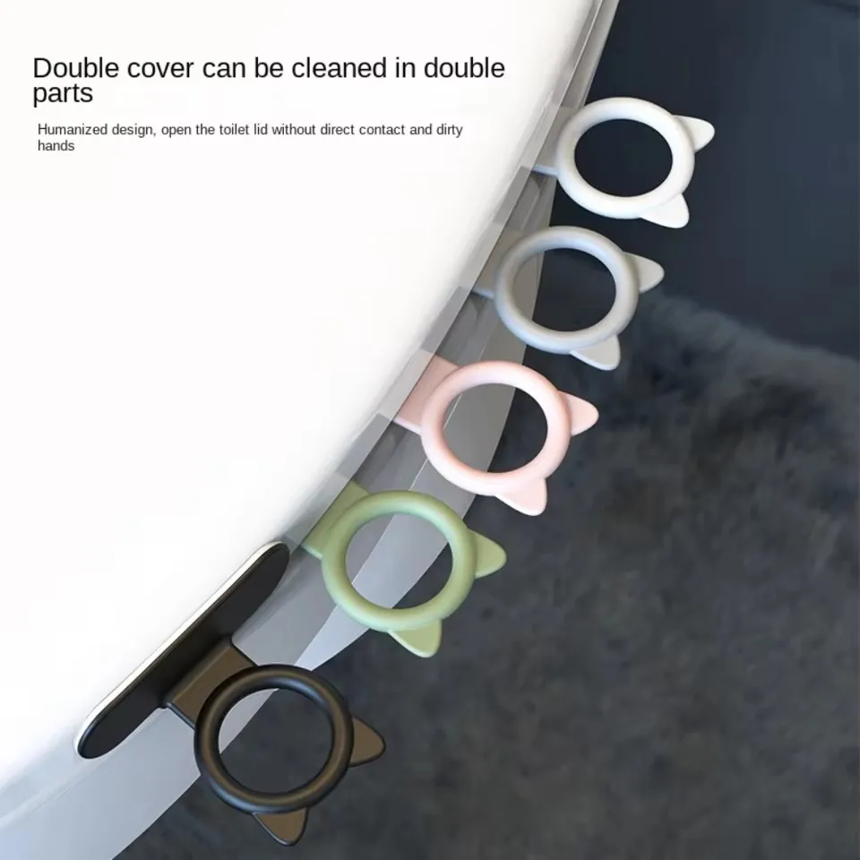 Toilet Seat Lifters Multifunction Silicone Self-Adhesive Cabinet Door Handle Avoid Touching Toilet Lid Handle Wc Accessories