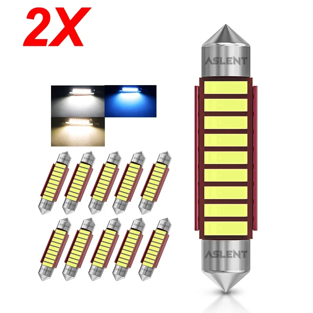 2pcs LED C5W C10W Canbus Festoon 31mm 36mm 39mm 41mm For Car Interior Light License/number Plate Bulb Warm White Ice Blue 12V