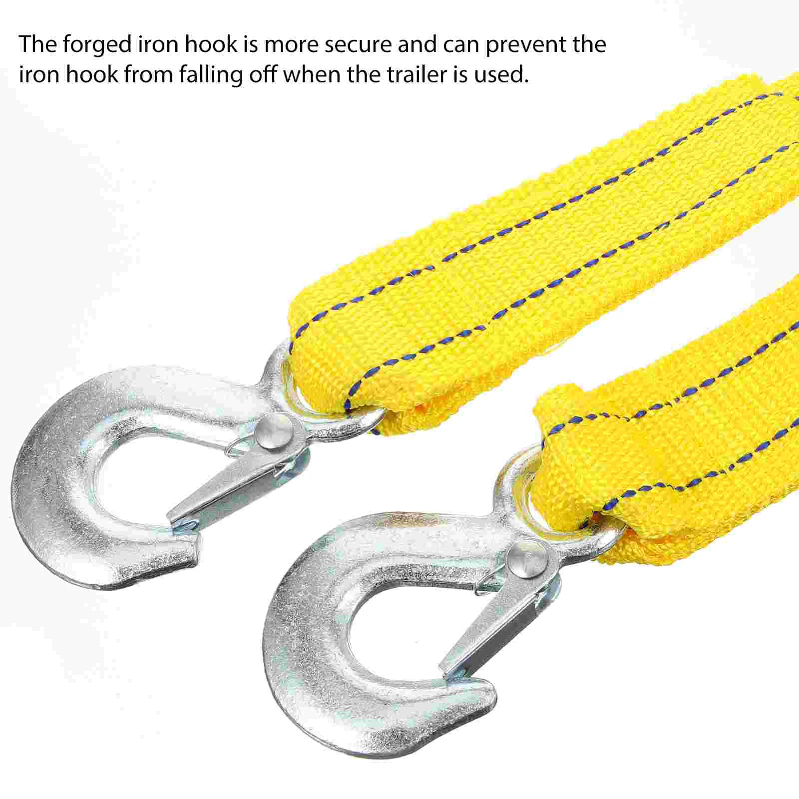 48m 5 Ton Car Trailer Rope Practical Outdoor Emergency Kit Polyester Double Layers Thicken Tow Rope (Yellow)