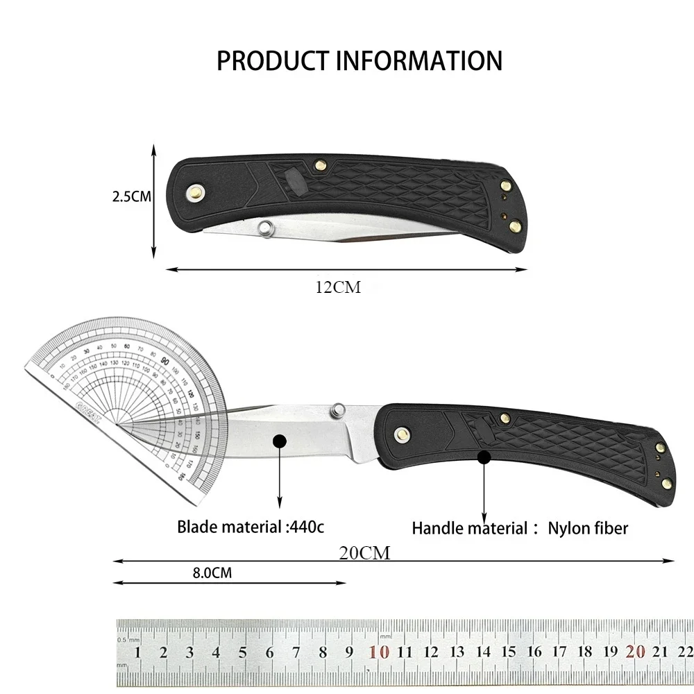 BK 110 Slim Folding Pocket Knives 440C Blade Nylon Fiber Handle Tactical Knife Survival EDC Camping Fishing Outdoor Multitool