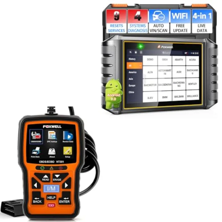 

NT301 OBD2 Scanner Live Data and 2024 FOXWELL NT716 OBD2 Scanner 9+ Resets Auto Scan Tool for Comprehensive Vehicle Dia