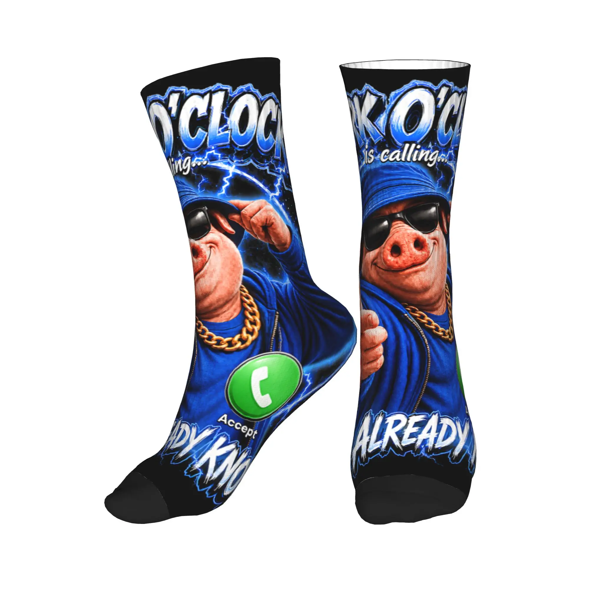 John Pork Oclock Calling Funny Meme Socks  Non-Slip Stockings Men Comfortable Running Sports Socks Autumn Trendy Graphic Socks