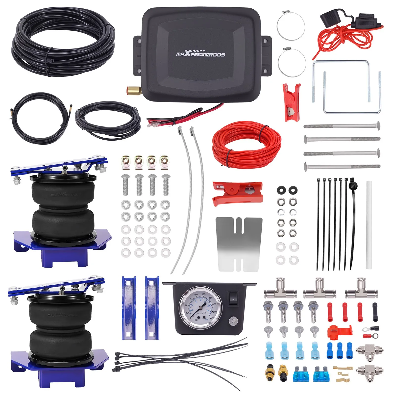 Air Suspension Helper Spring + Compressor Kit for Ford F-250 F-350 Pickup 17-24 view 3
