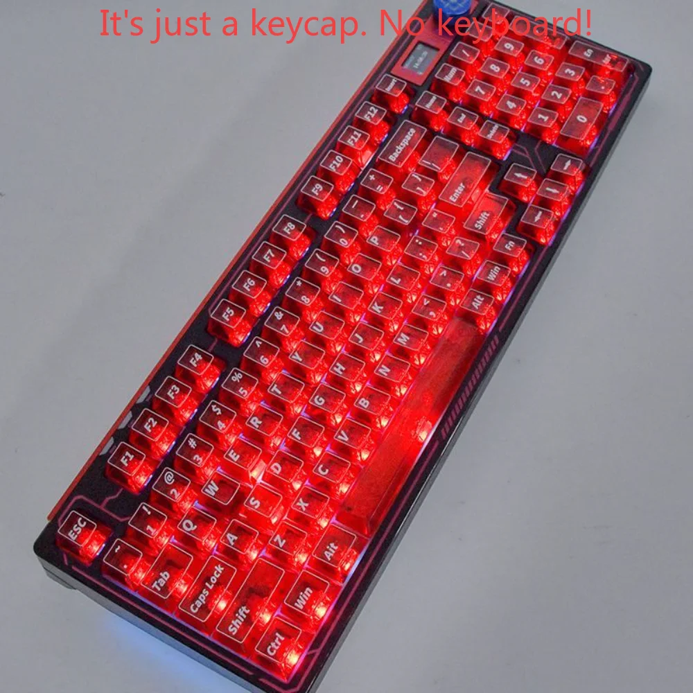 Crystal Red Transparent Keycap Set Cherry 130 Keys PC Adaptive Mechanical Magnetic Shaft Mechanical Keyboard Nano68 Mx Wooting