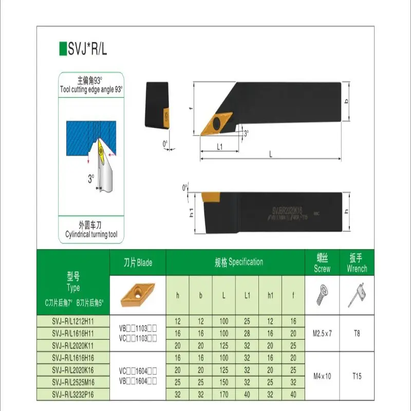 BEYOND SVJCR 1010 SVJCR1212H11 SVJCR1616H11 SVJCR1010H11 เครื่องกลึงโลหะเครื่องกลึงโลหะภายนอกเครื่องมือคาร์ไบด์ VCMT SVJCR2020K11 SVJCR2525M11